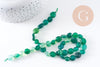 Perle agate nuggets verte, perle agate pierre naturelle,perle pour bijou pierre,10-15mm,fil de 40cm (G3803)