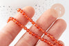 Perle agate orange foncé, pierre naturelle, jade naturel, perle facette agate,4mm,fil de 37cm, x1 (G2931)
