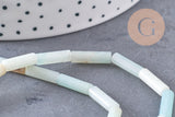 Perle amazonite naturelle 13mm tube, perle pierre x1 fil de 40cm (G5204)