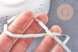 Perle amazonite naturelle 13mm tube, perle pierre x1 fil de 40cm (G5204)