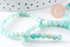 Perle amazonite naturelle ronde 4mm, perle pierre naturelle,fil de 38 cm, x1 (G5876)