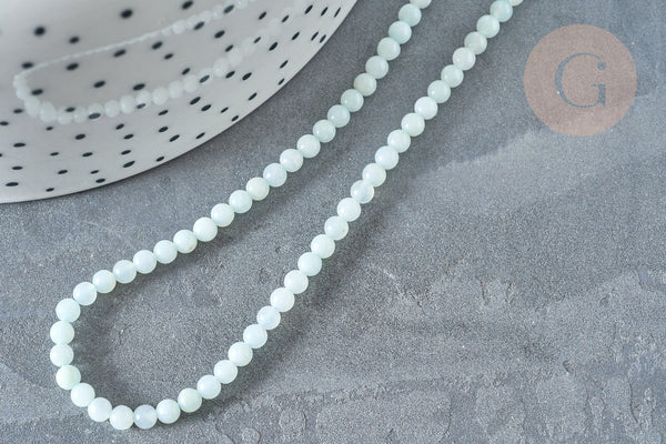Perle amazonite naturelle ronde bleu-vert 3mm, pierre naturelle, fil de 41cm x1 (G7395)