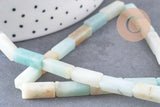 Perle amazonite rectangle verte, perle amazonite,pierre naturelle,amazonite naturelle,perle pierre,13mm,fil de 38cm x1 (G0205)