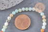 Perle amazonite ronde, perles amazonite, amazonite naturelle,nuggets amazonite,fil de 40cm,4mm x1 (G1538)