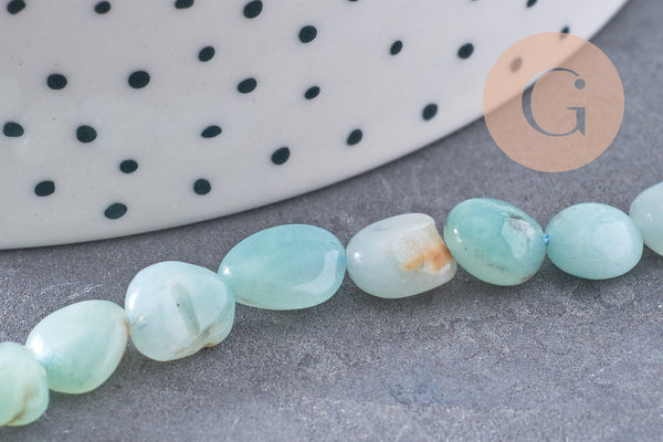 Perle amazonite turquoise, amazonite naturelle, perle pierre, 10mm, fil de 46 perles x1 (G2793)