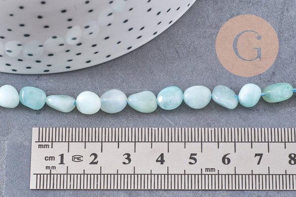 Perle amazonite turquoise, amazonite naturelle, perle pierre, 10mm, fil de 46 perles x1 (G2793)