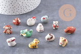 Perle animal porcelaine artisanale 13-19mm, x1 (G10243)