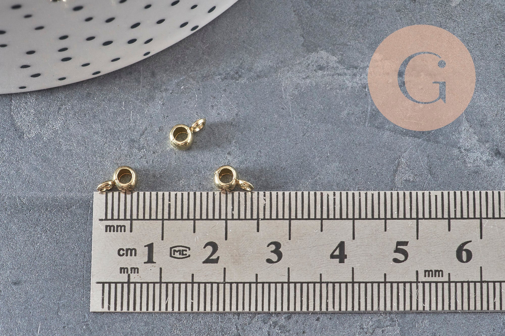 Gold zamak pendant bead bale 6.5x3mm, x10 (G11254)