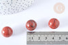 Perle boule jaspe rouge naturel 16mm, jaspe rouge roulé, séance lithothérapie, x1 (G7895)