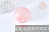 Perle boule quartz rose naturel 16mm, quartz rose roulé, séance lithothérapie, x1 (G7837)