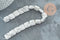 Perle carrée en howlite naturelle 12mm, perle en pierre, fil de 20cm, x1 (G5884)