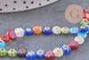 Perle cercle verre millefiori 6mm, x1 fil de 35.8cm (G10940)