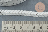 Perle chevron blanc hématite synthétique 7mm, fil de 40cm, x1 (G9089)