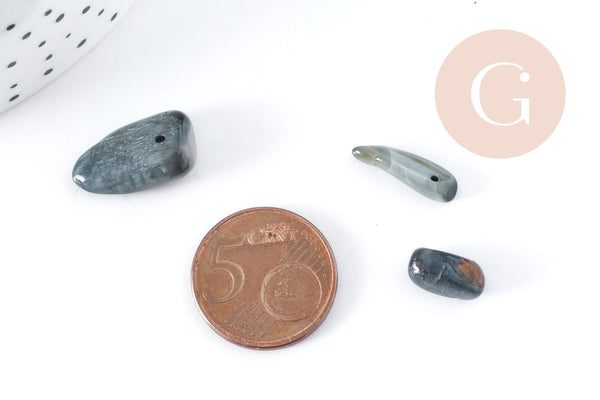 Perle chips ovale labradorite naturelle 5-33mm, x10 perles (G8284)