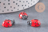 Perle coccinelle rouge verre,perle verre tchèque,insecte verre,pendentif verre,verre artisanal,25mm, fil de 20 perles, x1 G4232