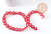 Perle coeur Mauvais Oeil verre rouge 12mm, x1 fil de 35cm (G10393)