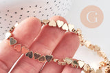 Perle coeur hématite doré 6mm, x1 fil de 40cm (G4290)