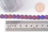 Perle coeur hématite violet 8mm, x1 fil de 38cm (G10338)