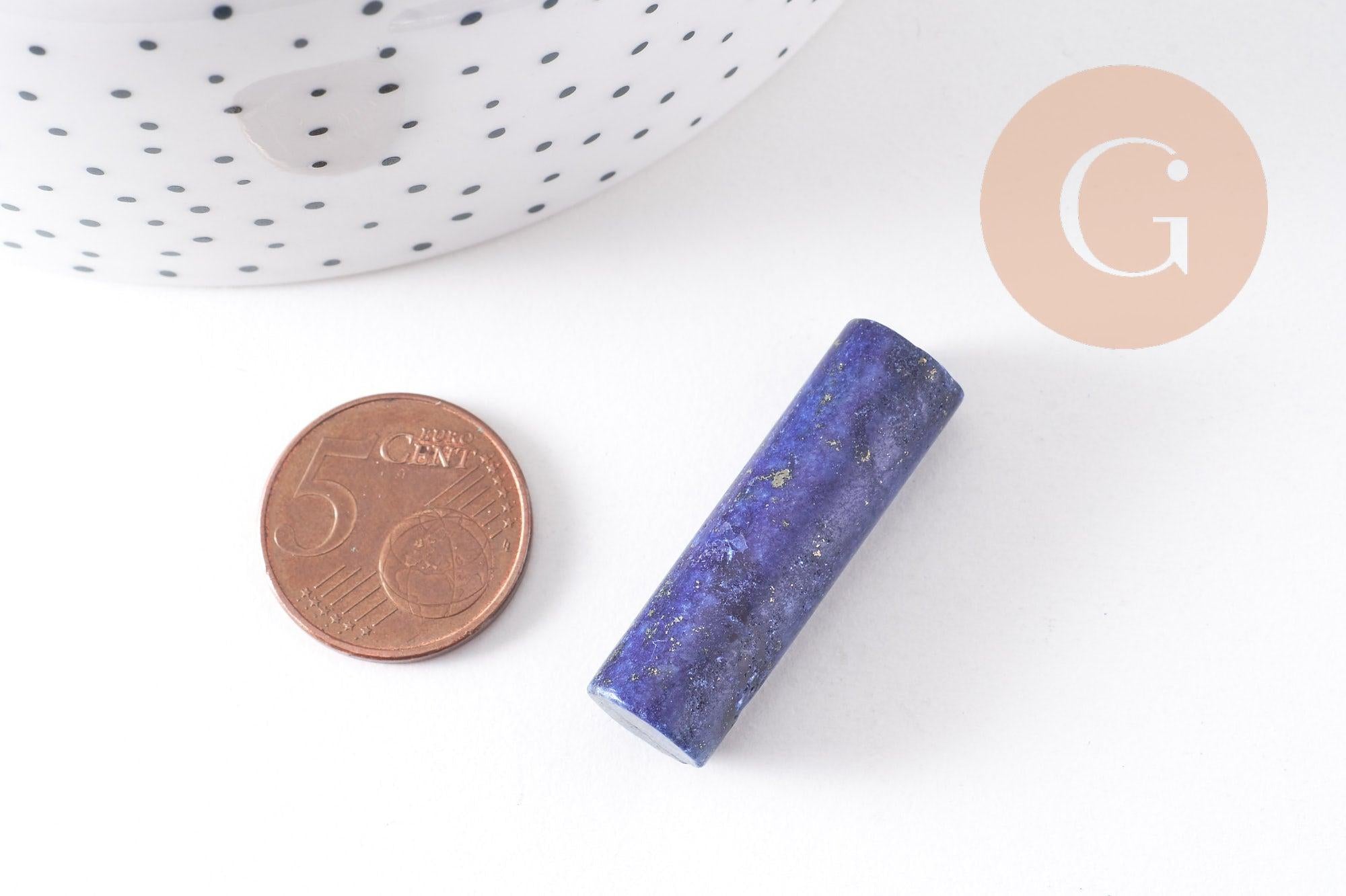 Perle colonne lapis Lazulis, pendentif pierre,pierre naturelle,lapis naturel, pierre rectangle,35mm, X1 (G2061)