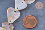 Perle connecteur ovale nacre beige naturelle nacre 20-35mm, x5 (G6596)
