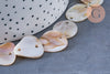 Perle connecteur ovale nacre beige naturelle nacre 20-35mm, x5 (G6596)