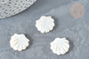 Perle coquillage nacre blanche naturelle 19,5mm, bijoux nacre, x2 G7379