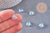 Perle coquillage verre transparent bleu clair 10.5mm, perles verre tchèque, verre bleu, x10 perles (G4375)