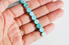 Perle disque howlite turquoise, howlite naturelle,perle turquoise,perle pierre, 8mm,fil de 18cm G0678