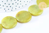Perle disque jade naturel jaune 25mm,bijoux pierre naturelle, x5 G6466