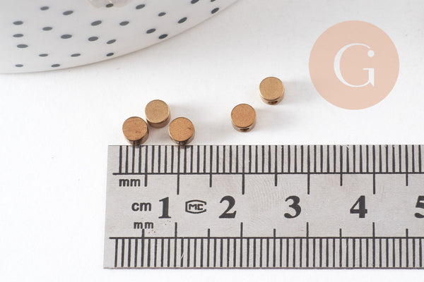 Perle disque laiton brut 4mm, x50 (G0155)