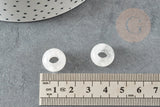 Perle donut rondelle cristal de roche naturel 14mm, pendentif rondelle pierre naturelle pour création de bijoux x2 (G9181)