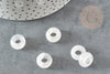 Perle donut rondelle cristal de roche naturel 14mm, pendentif rondelle pierre naturelle pour création de bijoux x2 (G9181)