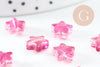 Perle étoile fuchsia poudre dorée imitation jade 8mm, x10 (G10723)