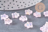 Perle étoile plastique rose irisé,pendentif acrylique transparent ,perle,création bijoux plastique coloré, 11mm, x 30 (7.4gr) (G3493)