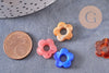 Perle fleur résine multicolore pour créole interchangeable 14.5mm, x20 (G10333)