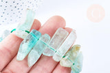Perle fluorite naturelle violet verte 35-42 mm, création bijou pierre naturelle x2 G6451