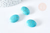 Perle galet ovale howlite turquoise, howlite naturelle, perle turquoise, perle pierre, howlite,26mm, x5 (G3438)