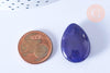 Perle goutte jade naturel bleu 25-18mm, pierre jade naturel ,bijoux en pierre naturelle, x1 G8383
