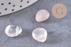 Perle goutte quartz rose 12mm,quartz rose naturel,perle quartz,12mm, x5 (G3032)