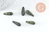 Perle goutte semi-percée en jaspe dentelle vert naturel 24-25mm,perles en pierre pour creation de bijoux en pierre naturelle, X5 G5156
