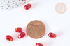 Perle goutte verre rouge foncé 9mm, perle cristal , x10 (G7563)