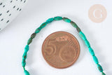 Perle howlite naturelle teintée vert, bijou en pierre naturelle, howlite naturelle, perle en pierre, fil de 50cm - (G7261)