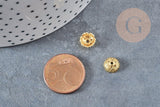 Perle intercalaire fleur zamac doré 8x3.5mm, fabrication de bijoux, x10 (G8881)