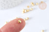 Perle intercalaire ronde acier inoxydable 304 doré 4mm, x50 (G7319)