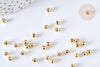 Perle intercalaire ronde acier inoxydable 304 doré 4mm, x50 (G7319)
