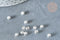 Perle intercalaire ronde laiton argenté sablée 4mm , perle argentée texturée pour création bijoux, x20 (G8002)
