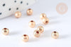 Perle intercalaire ronde laiton doré sablée 4mm, x10 (G4079)