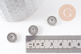 Perle intercalaire rondelle zamac argent vieilli 12mm, x10 (G0178)