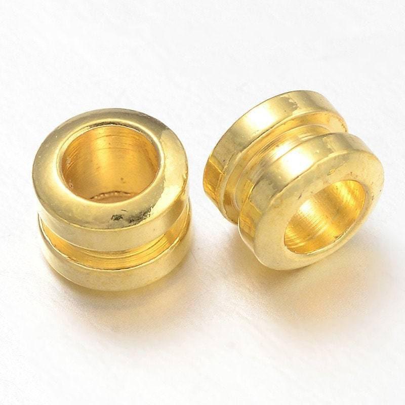 Perle intercalaire tube laiton doré 5x4mm, x10 ou 20 ou 50 ou 100 (G6610)