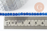 Perle jade bleu foncé jade,pierre naturelle, pierre,perle facette,jade,4mm,fil de 36cm, x1 (G0605)